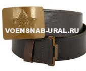 Ремень солдатский (ш.45мм) брезент, коричневый (кожзам. покрытие)