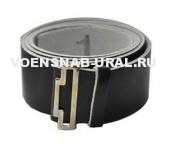 Ремень солдатский, кожа, Черный (ш.40мм, под бляху) р.1,2,3 