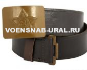 Ремень солдатский (ш.45мм) брезент, коричневый, с Бляхой крашеной (кожзам. покрытие)