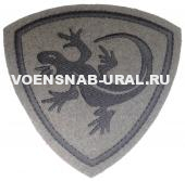 Шеврон Выш. ВВ МВД Ящерица (Уральский округ), (фон хаки)