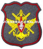 Шеврон Пласт. Щит "Органы управления МО" Кант красный (фон серый)