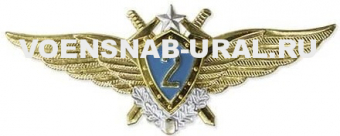 0801-1150 Знак Классность Офицера ВВС нового образца  № 2 (гол.щит,сереб.звезда,мечи)